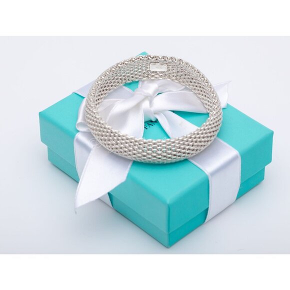 Tiffany & Co. Vintage Somerset Mesh Weave Bangle Bracelet in Sterling Silver - Picture 5 of 8